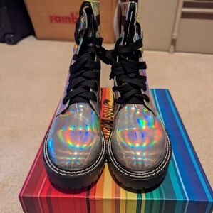 Holographic Combat Boots with Pocket EU 40, US W 9.5